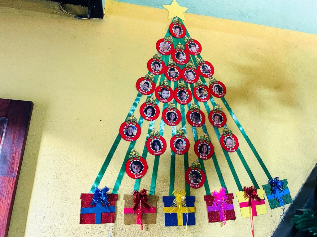 Decoración navideña de la clínica